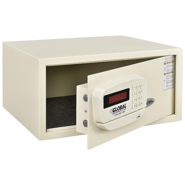 Global Industrial Hotel Safe Electronic Lock w/Card Slot, Keyed Differently, Off White, 18Wx15Dx9H 493384 - main